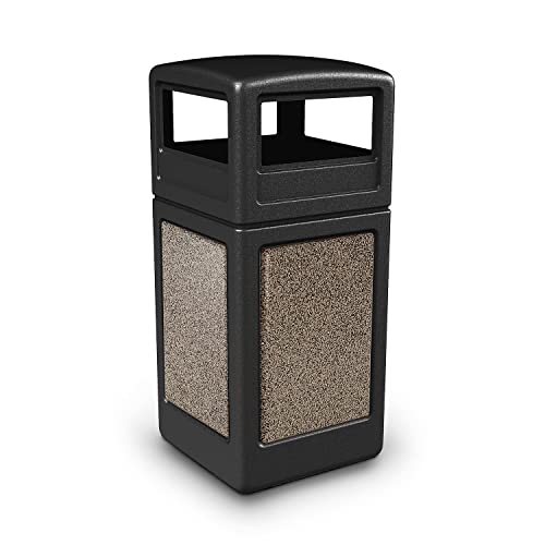 Commercial Zone Stonetec Series Panel with Dome Lid Capacity: 42 Gallon, Color: Brown with Riverstone, Square (72045299)