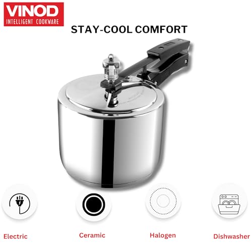 Vinod 3L Stainless Steel Inner Lid Sandwich Bottom Pressure Cooker, 3-Liter