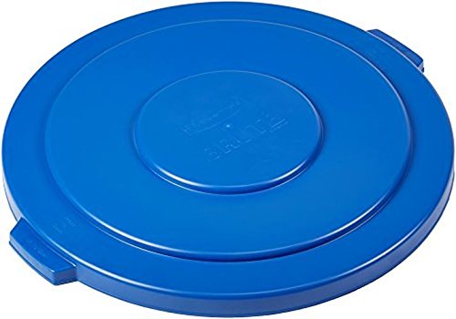 Rubbermaid Commercial 1779733 BRUTE Heavy-Duty Round Waste/Utility Container, 55-gallon Lid, Blue