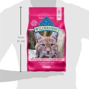 Blue Buffalo Wilderness Natural Adult Dry Cat Food, High-Protein and Grain-Free Diet, Supports Healthy Muscle Development and a Healthy Immune System, Salmon, 5-lb Bag