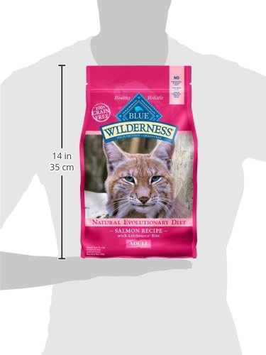 Blue Buffalo Wilderness Natural Adult Dry Cat Food, High-Protein and Grain-Free Diet, Supports Healthy Muscle Development and a Healthy Immune System, Salmon, 5-lb Bag