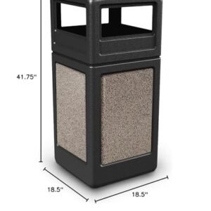 Commercial Zone Stonetec Series Panel with Dome Lid Capacity: 42 Gallon, Color: Brown with Riverstone, Square (72045299)