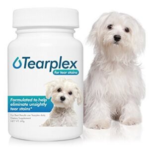 tearplex Tear Stain Supplement for Dogs and Cats, #1 Rated Natural Tear Stain Product - Made in The USA, 100% Tylosin Free, Veterinarian Trusted - Beef Flavored