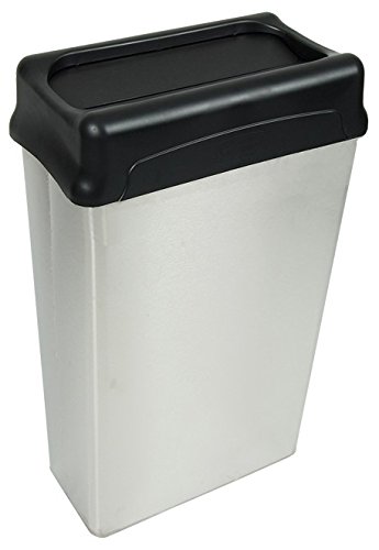 Witt Industries Rectangular Modern Waste Basket Wastebasket, 22 Gallon, Stainless Steel Finish