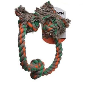 MAMMOTH Flossy Chews Colored 3 Knot Tug Rope X-Large - 36" Long - Pack of 2