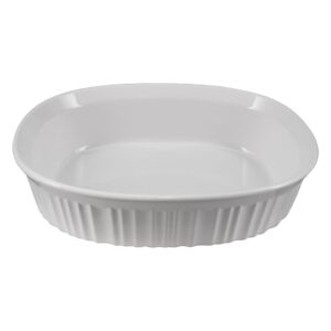 corningware fs12 french white 1.5qt/1.4l oval ceramic casserole bakeware dish