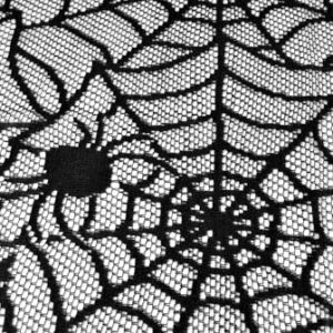 DII Black Lace Overlay Tabletop Collection Gothic Halloween Decor, Tablecloth, 54x72, Spider Web