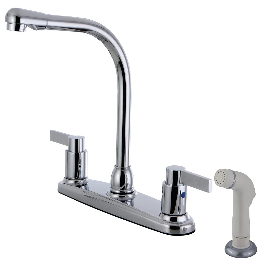 Kingston Brass FB2751NDL NuvoFusion 8" Centerset Kitchen Faucet, 7-Inch in Spout Reach, Polished Chrome