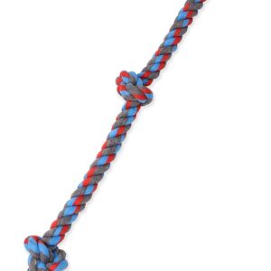 MAMMOTH Flossy Chews Colored 3 Knot Tug Rope X-Large - 36" Long - Pack of 2