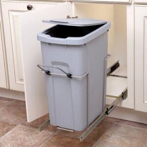 Knape & Vogt FE SCB10-1-35WH Single 20 Quart Soft-close, 9-3/8" X 18-13/16" X 20-1/8" Bottom-mount Waste & Recycling Bins