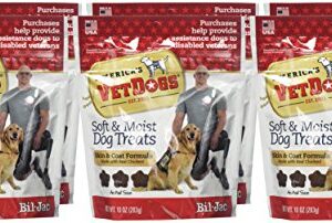 Bil-Jac (6 Pack) America's Vet Dogs Skin and Coat Dog Treats, 10 Ounces Each