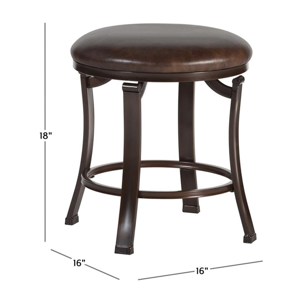 Hillsdale Furniture Hastings Backless Vanity Stool, Antique Brown