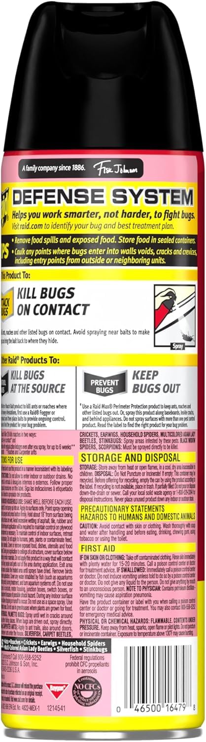 Raid Ant and Roach Killer, Lemon Scent, 17.5 OZ (Pack of 12)