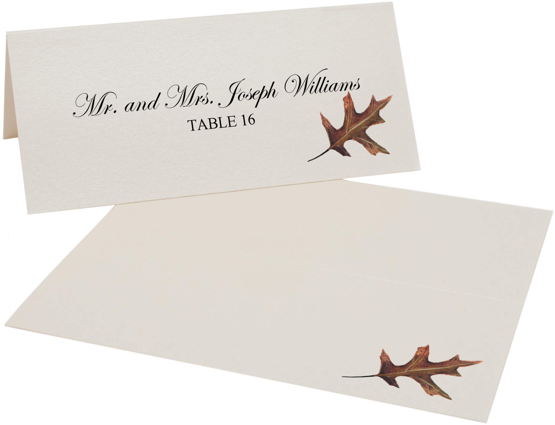 Assorted Autumn Leaf Printable Place Cards, Set of 60 (10 Sheets), Laser & Inkjet Printers - Wedding, Party, Dinner, and Special Events - Made in the USA