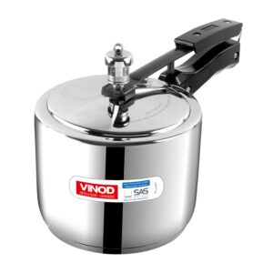 vinod 3l stainless steel inner lid sandwich bottom pressure cooker, 3-liter