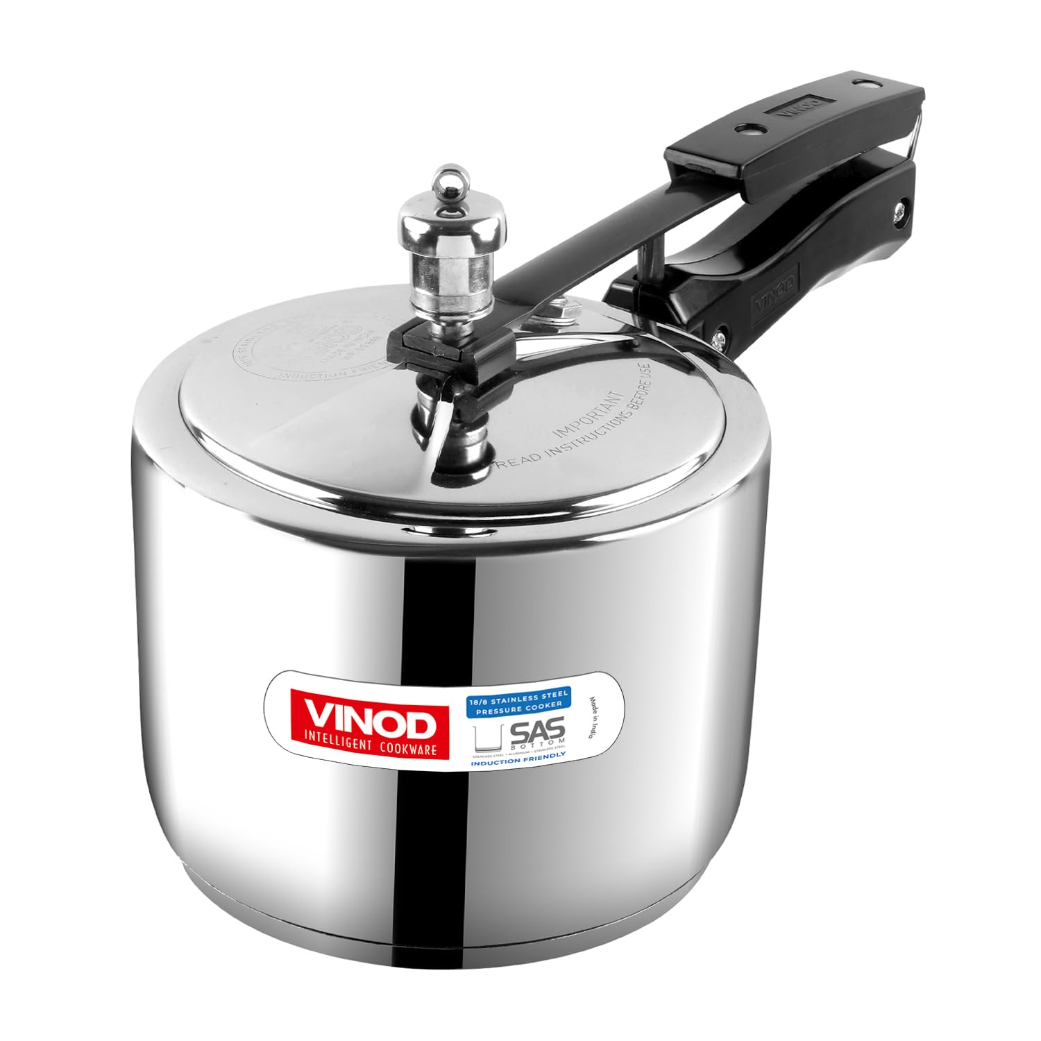 Vinod 3L Stainless Steel Inner Lid Sandwich Bottom Pressure Cooker, 3-Liter