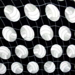 volleyball net black premium anti pill print fleece fabric, 60” inches wide – sold by the yard