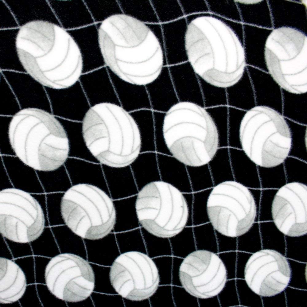 Volleyball Net Black Premium Anti Pill Print Fleece Fabric, 60” Inches Wide – Sold By The Yard