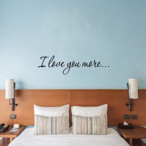 VWAQ I Love You More Decal Wall Quote Love Wall Art Decor Stickers Sayings for Bedroom