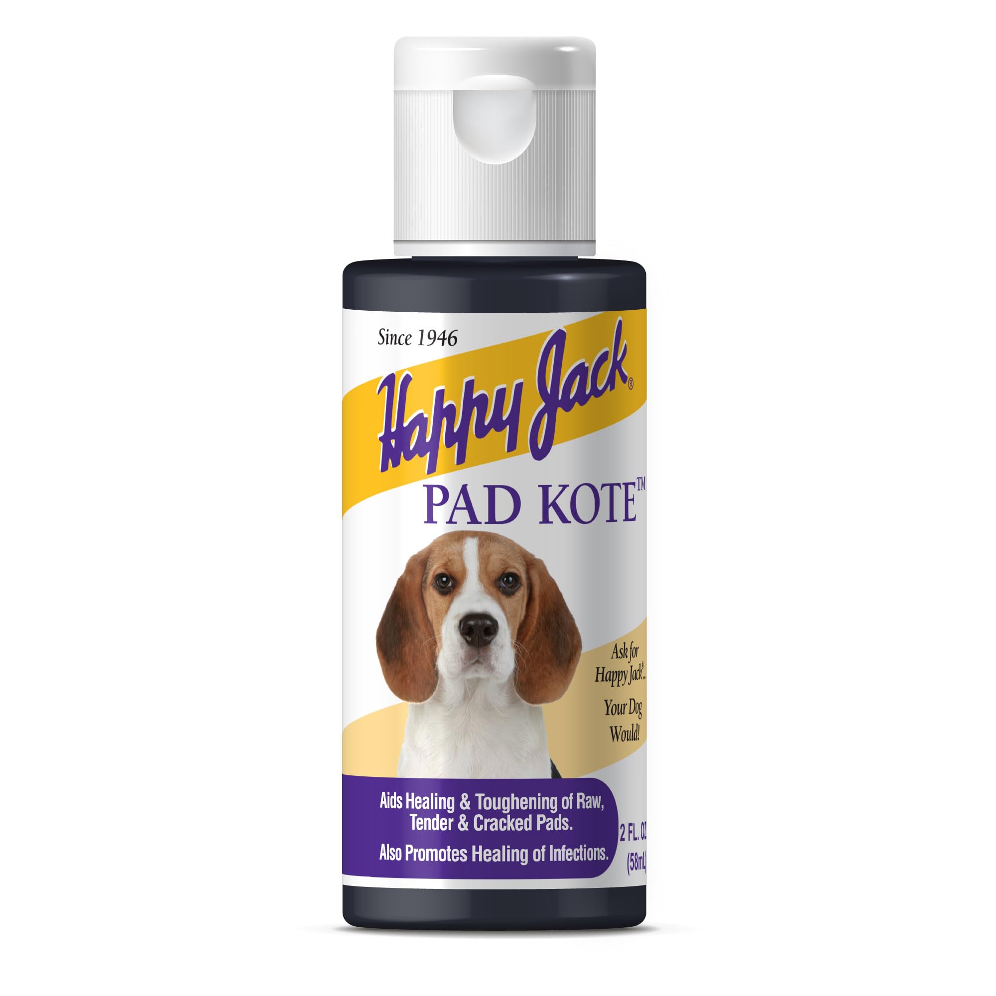 HAPPY JACK Pad Kote Paw Soother for Dogs, Cats & Horses (2 oz), Paw Lotion, Moisturizer & Soother for Puppies & Adults, Protects from Hot Pavement & Rough Terrain, Lick Safe