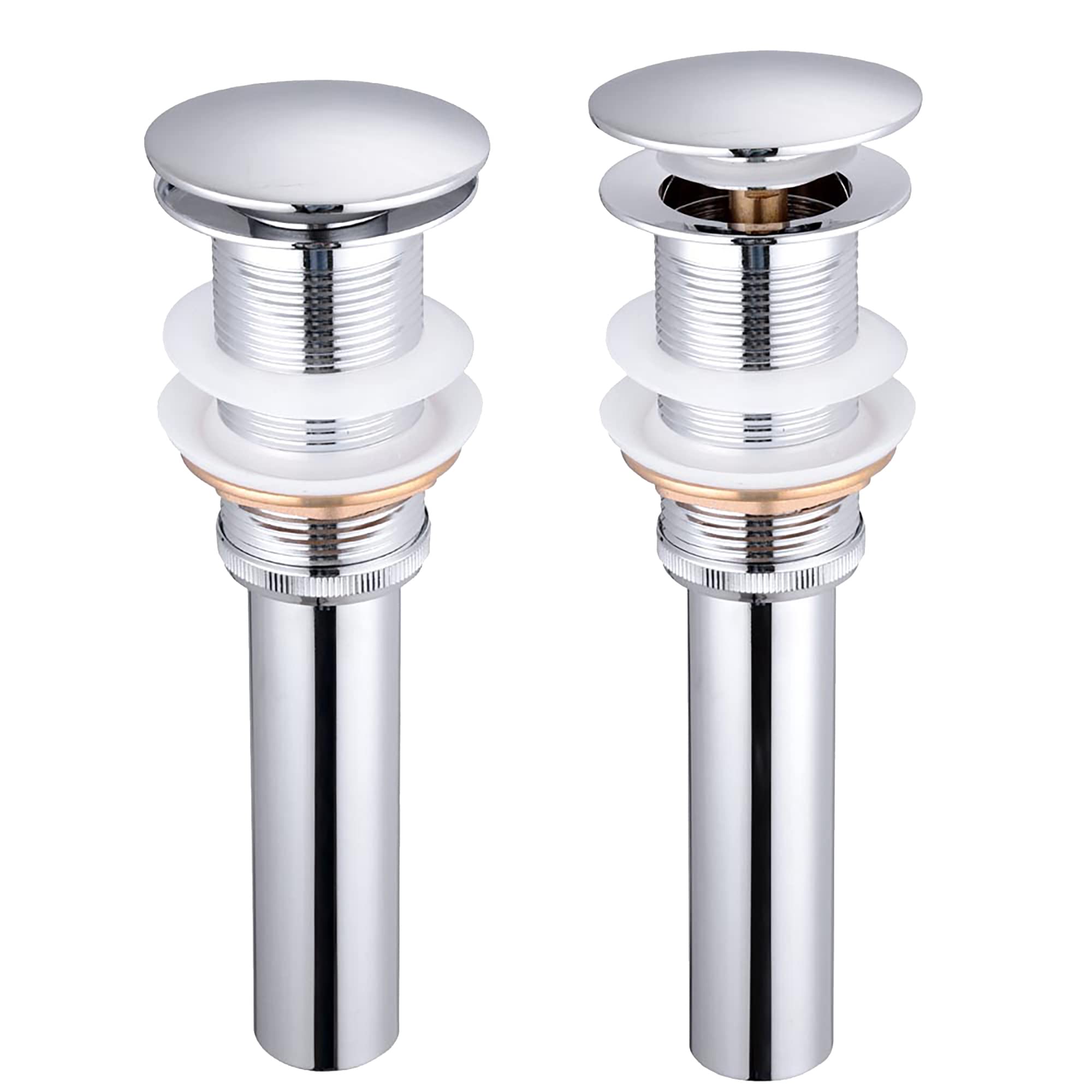 Aquaterior 1 5/8" Bathroom Pop up Drain Vessel Sink Drain Solid Brass Kitchen Sink Drains Tub Basin Polished Chrome