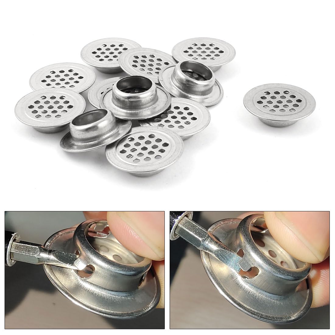 uxcell 12 X Kitchen Sink Bath Basin Plughole Screen Drain Strainers 1.2-inch Dia