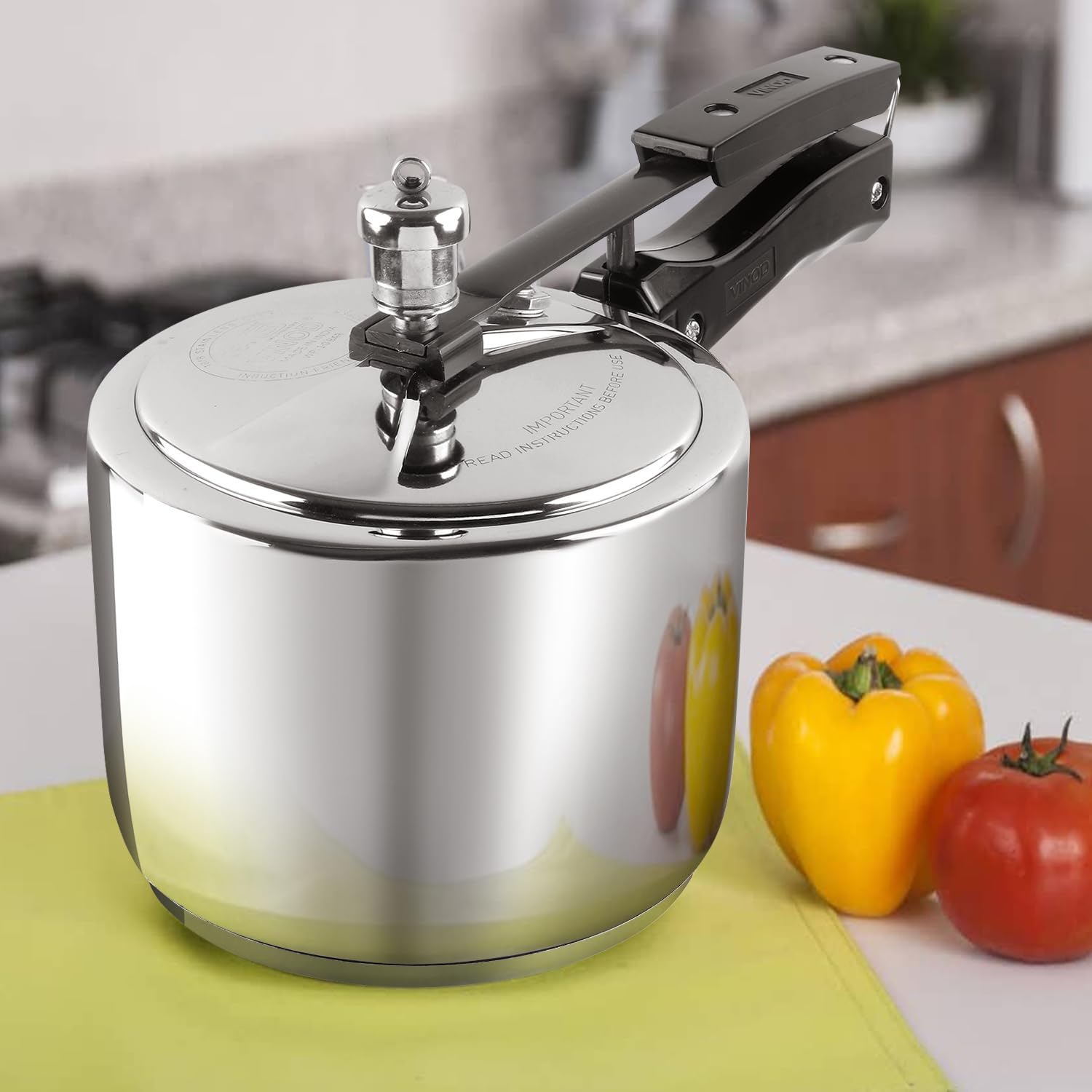 Vinod 3L Stainless Steel Inner Lid Sandwich Bottom Pressure Cooker, 3-Liter