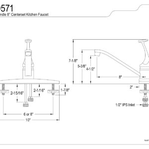 Kingston Brass FB0571 Columbia 8" Centerset Kitchen Faucet, 8-Inch in Spout Reach, Polished Chrome