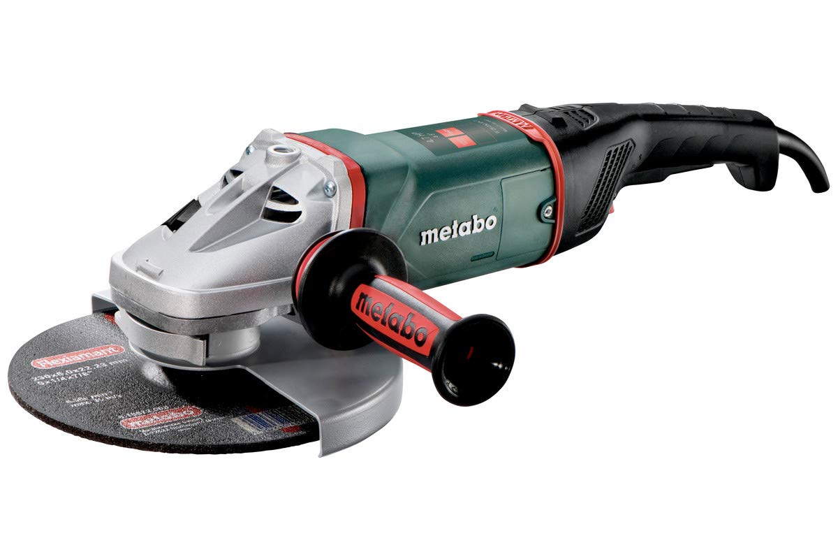 Metabo 9-Inch Angle Grinder, 6,600 RPM, 15 Amp with Lock-on Slide Switch, Metabo VibraTech, Made in Germany, W 26-230 MVT, 606474420, Green