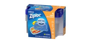 ziploc container, medium rectangle, 1.5 cups, 4 count (pack of 1)