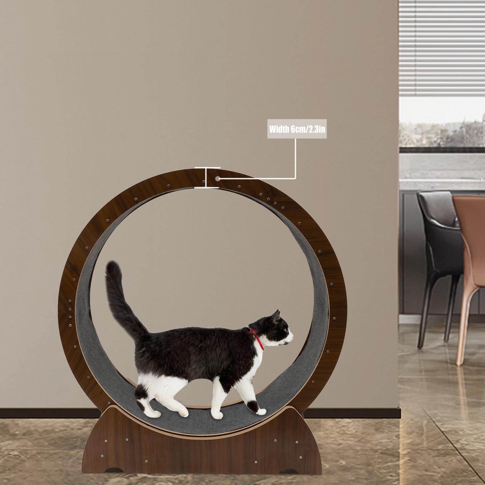 39.3in Cat Exercise Wheel, Large Cat Treadmill with Silent Carpeted Runway, Kitty Pet Sport Furniture Toy, Fitness Weight Loss Device for Indoor Cats (39.3 * 11.8 * 42.1IN)