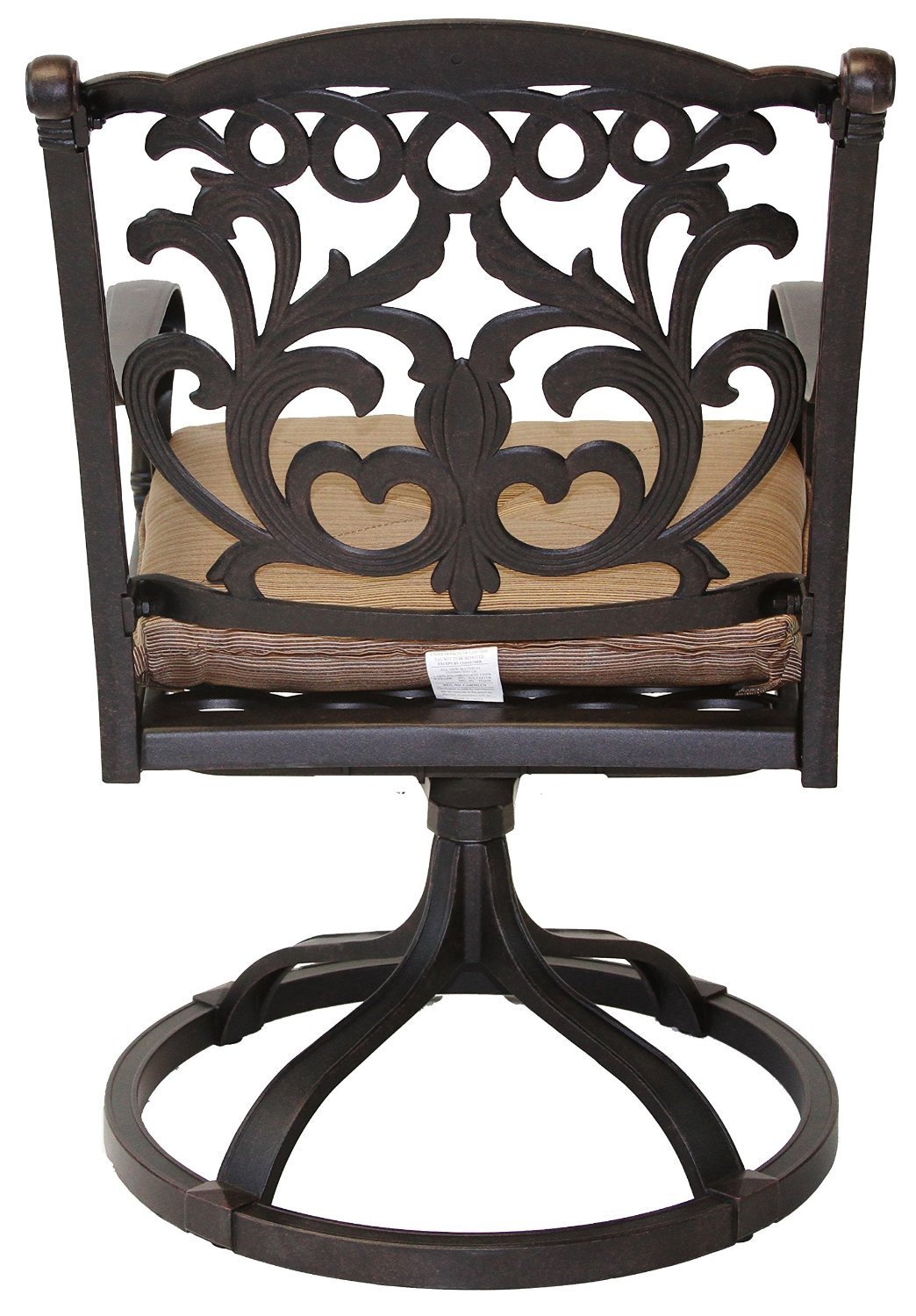 Mandalay Outdoor Patio 9pc Dining Set Dark Bronze Color Cast Aluminum (Premium Fabric Cushions)