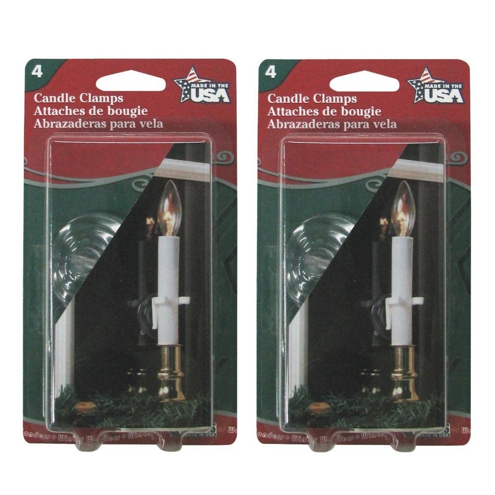 Adams Christmas 1550-99 Candle Clamps 8 pack (there are 2 packs of 4 in the bag)