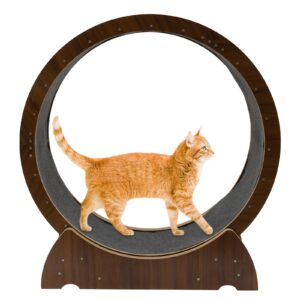 39.3in Cat Exercise Wheel, Large Cat Treadmill with Silent Carpeted Runway, Kitty Pet Sport Furniture Toy, Fitness Weight Loss Device for Indoor Cats (39.3 * 11.8 * 42.1IN)