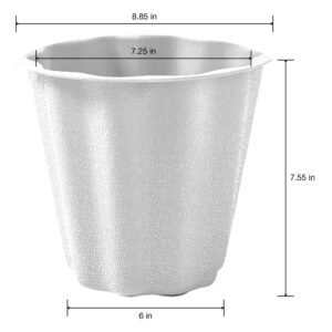 FloraCraft Plastic Design Container 7.55 Inch x 8.85 Inch White