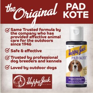 HAPPY JACK Pad Kote Paw Soother for Dogs, Cats & Horses (2 oz), Paw Lotion, Moisturizer & Soother for Puppies & Adults, Protects from Hot Pavement & Rough Terrain, Lick Safe