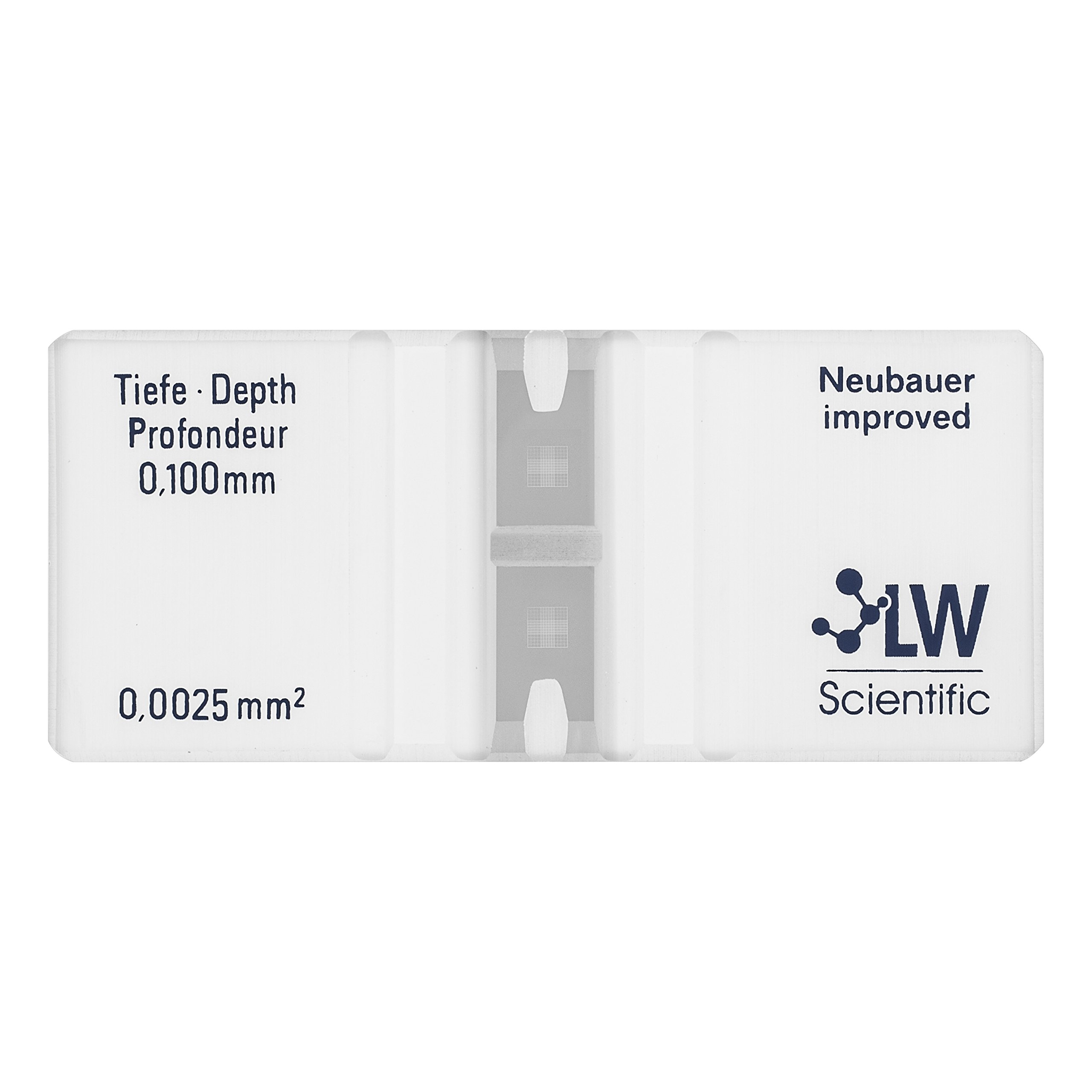 LW Scientific CTL-HEMM-GLDR Hemacytometer, Neubauer Bright Line, Double-Counting Chamber