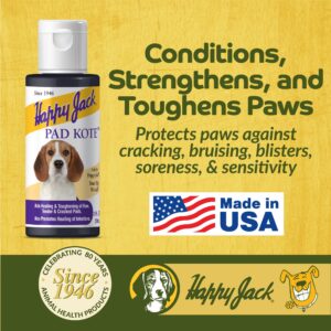 HAPPY JACK Pad Kote Paw Soother for Dogs, Cats & Horses (2 oz), Paw Lotion, Moisturizer & Soother for Puppies & Adults, Protects from Hot Pavement & Rough Terrain, Lick Safe