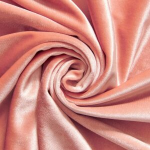 stretch velvet fabric 60'' wide by the yard for sewing apparel costumes craft (1 yard, peach)