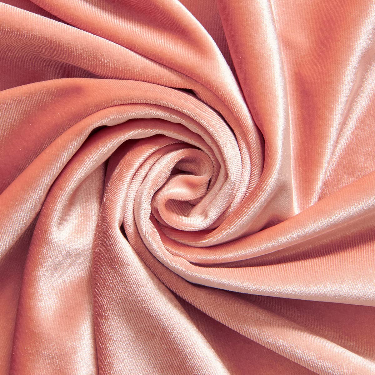 Stretch Velvet Fabric 60'' Wide by The Yard for Sewing Apparel Costumes Craft (1 Yard, Peach)