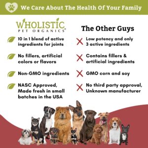 Wholistic Pet Organics Joint Mobility GLM: Dog Joint Health Supplement Glucosamine Chondroitin for Dogs Arthritis Pain Relief Hip and Joint Support Green Lipped Mussels for Dogs Large Breed