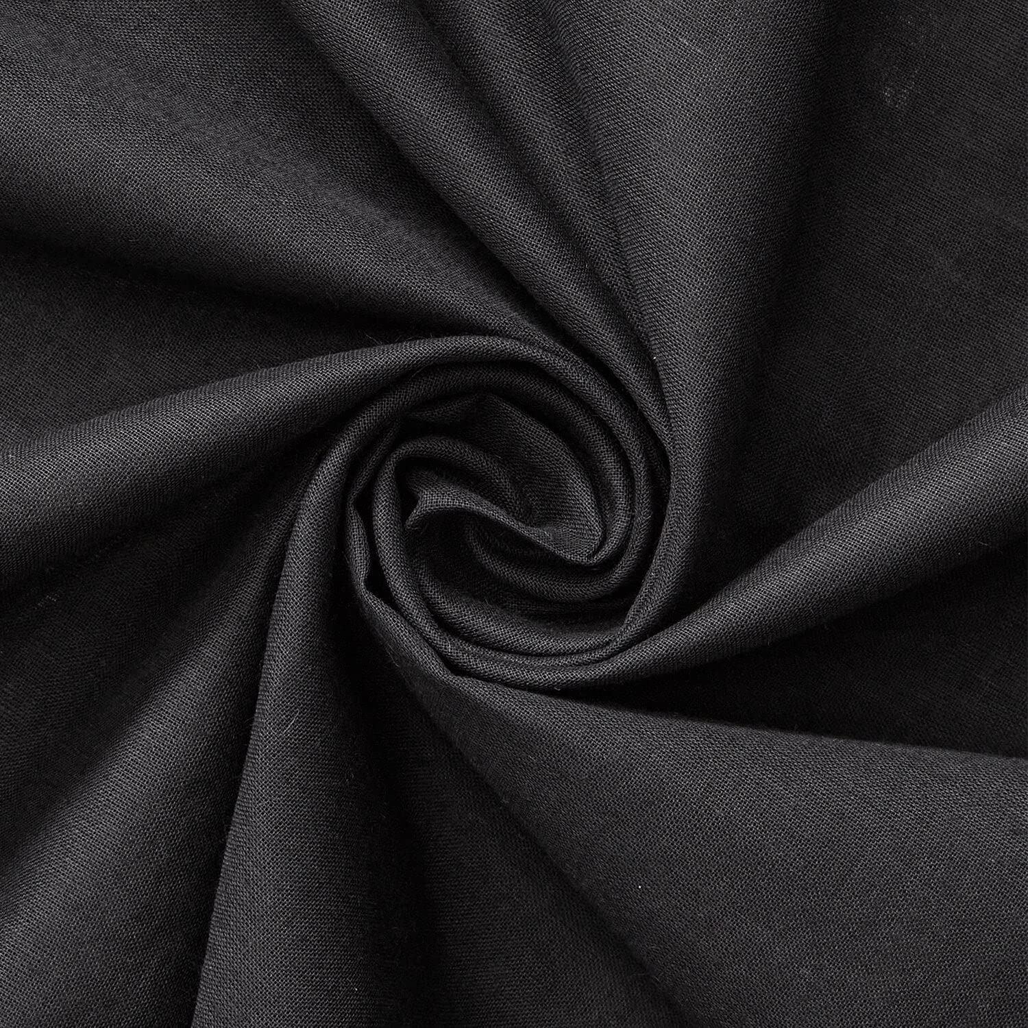 100% Cotton Voile Fabric Solid Pattern 60 (1 Yard, Black)