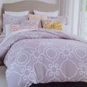 Max Studio Gray and White Queen Duvet Cover Set