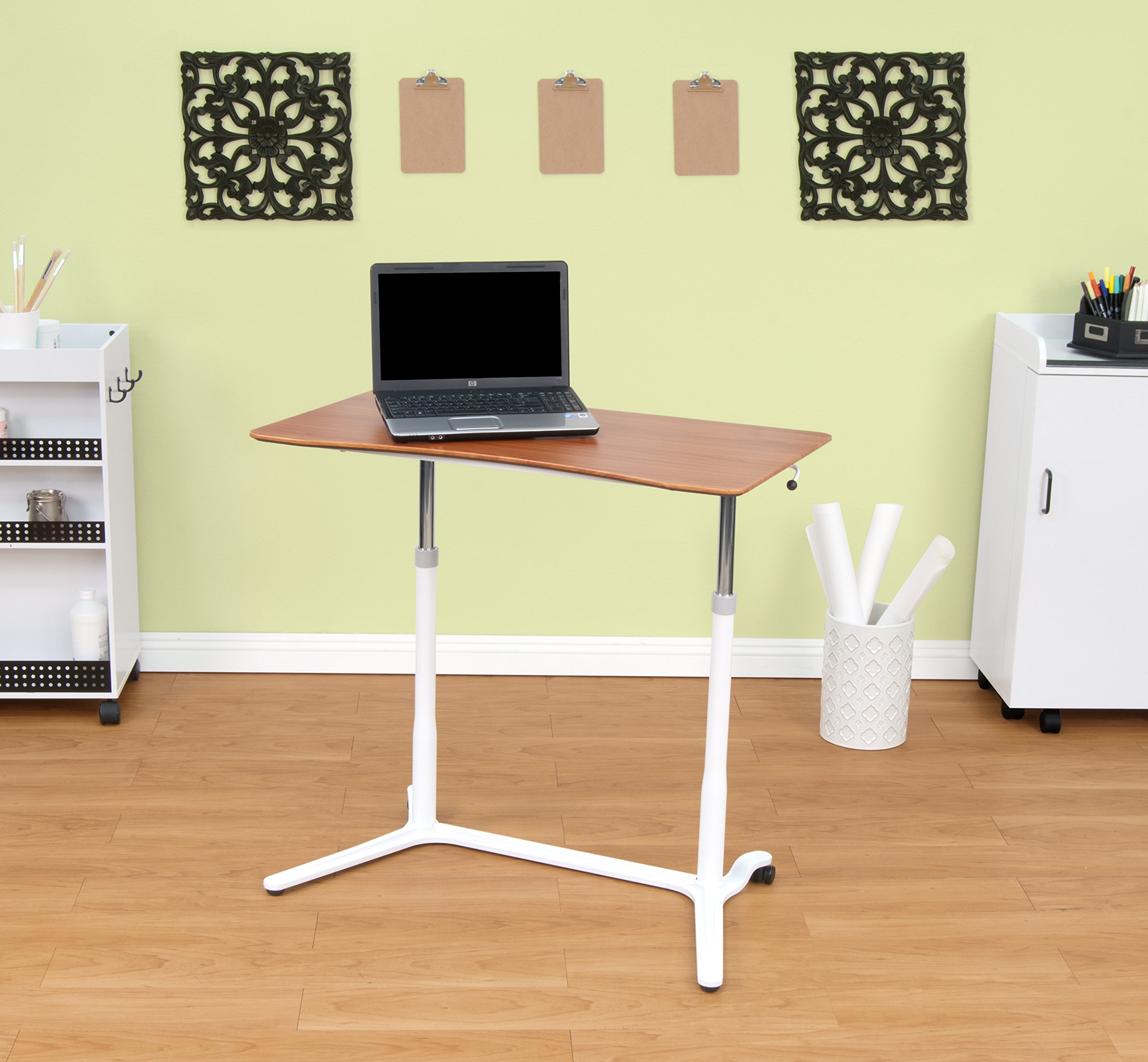 Calico Designs 51231 Sierra Height Adjustable Desk, White/Cherry, 37.5 Inch