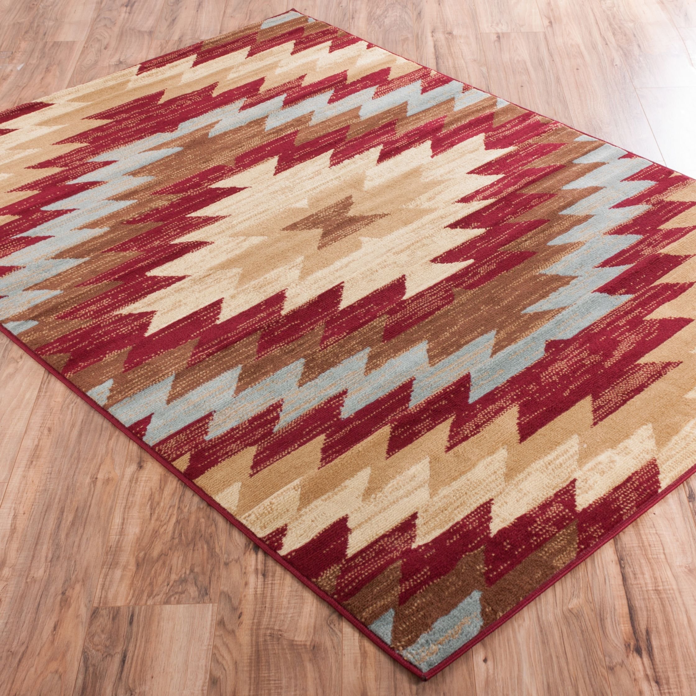 Well Woven Miami Alamo Southwestern Red Southwest Area Rug 5' X 7'