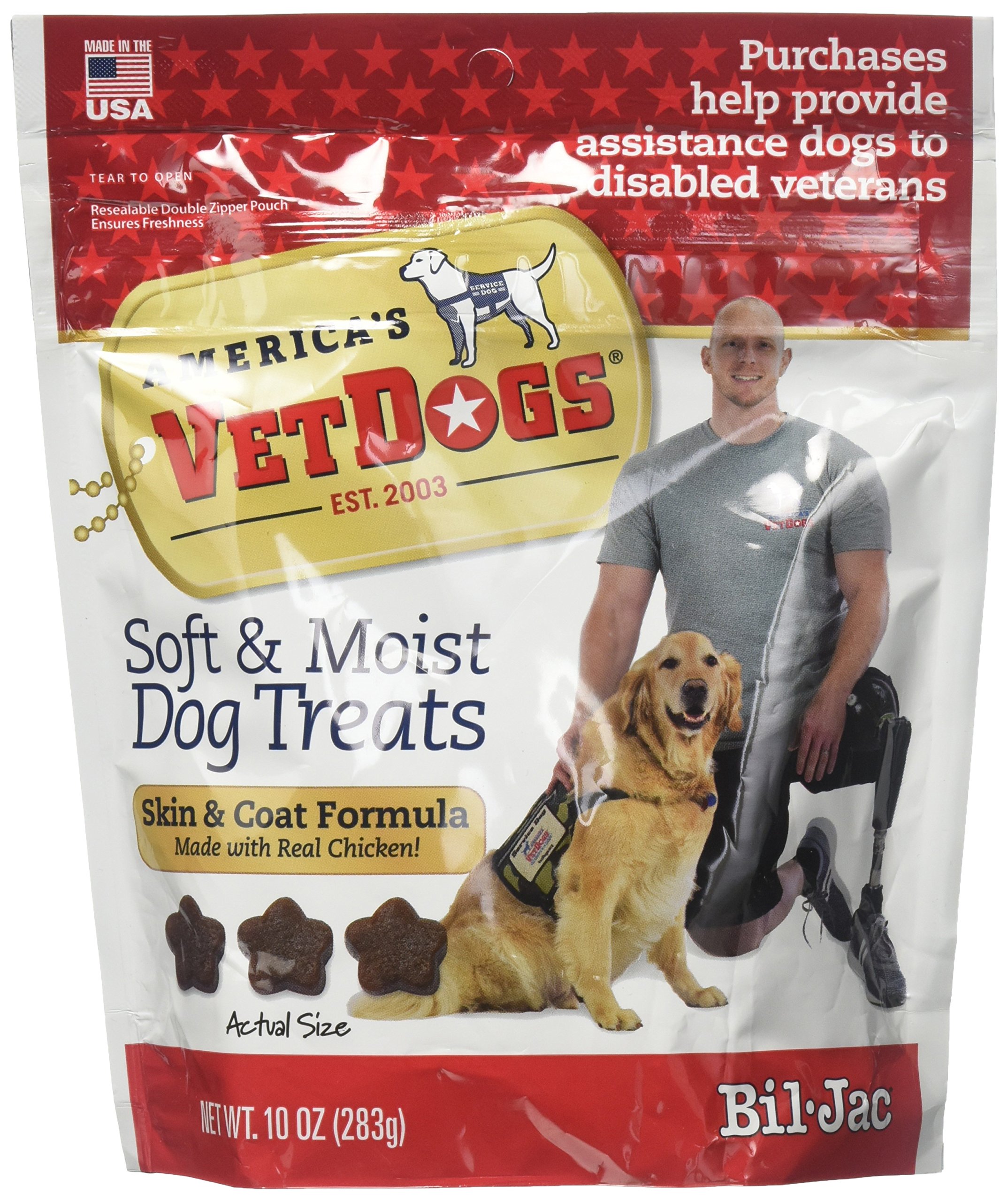 Bil-Jac (6 Pack) America's Vet Dogs Skin and Coat Dog Treats, 10 Ounces Each