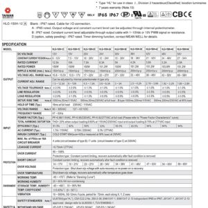 MEAN WELL HLG-150H-24 150W Single Output Switching Power Supply 24V