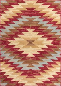 well woven miami alamo southwestern red southwest area rug 5' x 7'