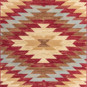 Well Woven Miami Alamo Southwestern Red Southwest Area Rug 5' X 7'