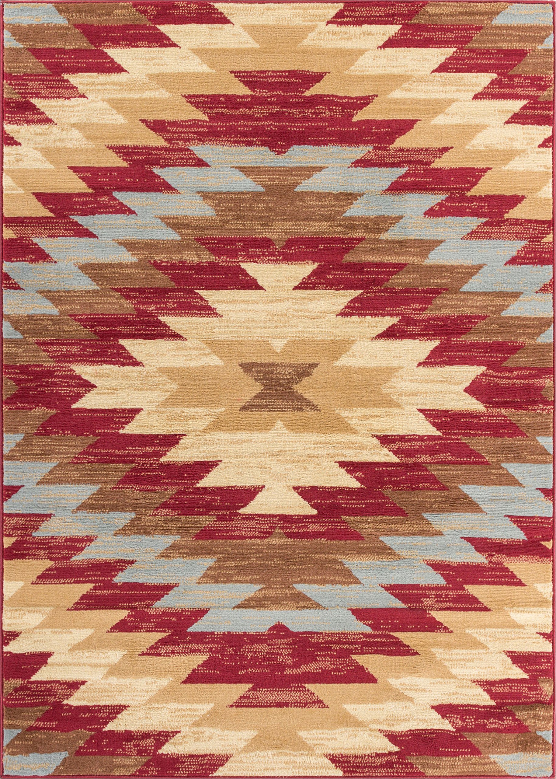 Well Woven Miami Alamo Southwestern Red Southwest Area Rug 5' X 7'